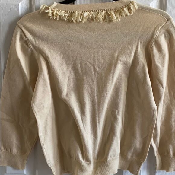 Cynthia Steefe Tan Short Ruffle Cardigan Sweater - Picture 6 of 7